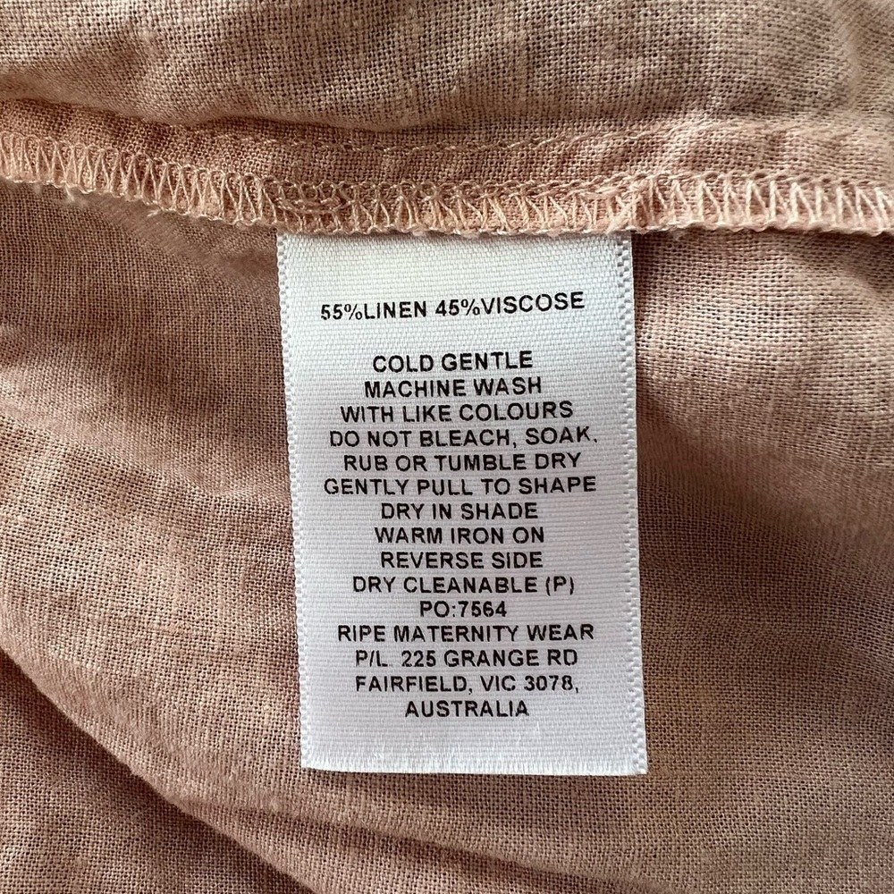 Ripe Maternity Adel Button Through Linen Nursing Shirt Dress, Soft Pink, S - Picture 9 of 10